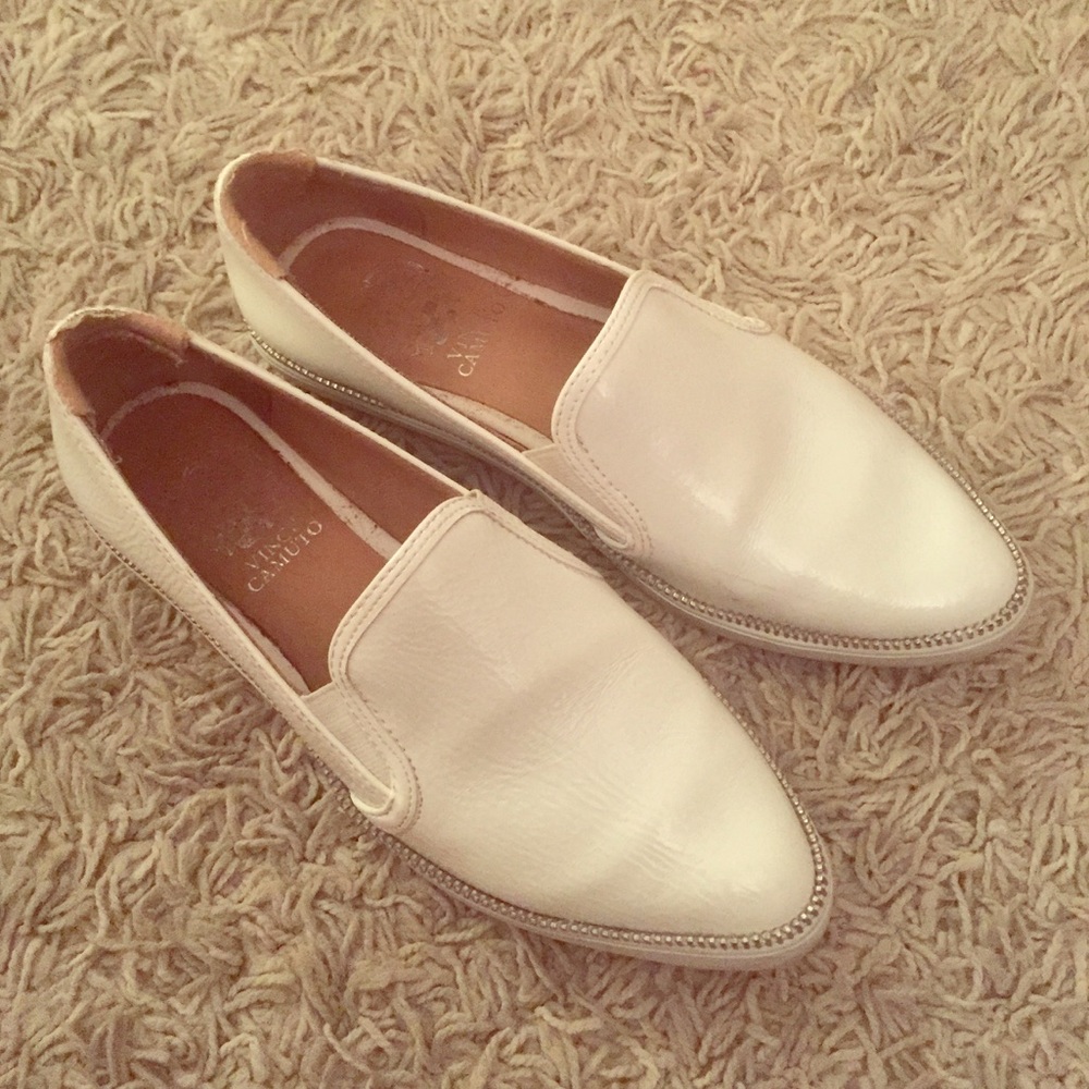 Vince Camuto White Leather Sneakers, Sz 7.5 Womens